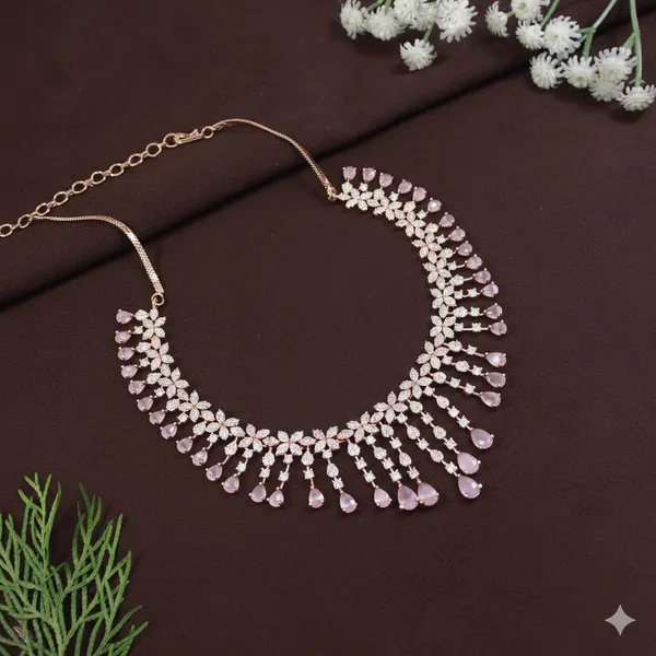 American_Diamond_Zircon_Necklace_Set