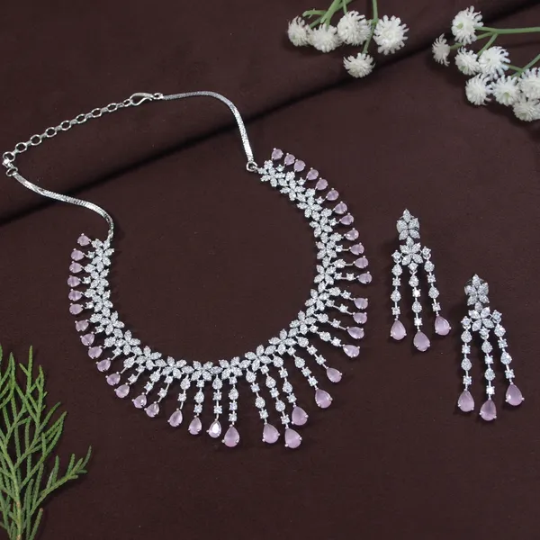 Zircon_Silver_Necklace_Set