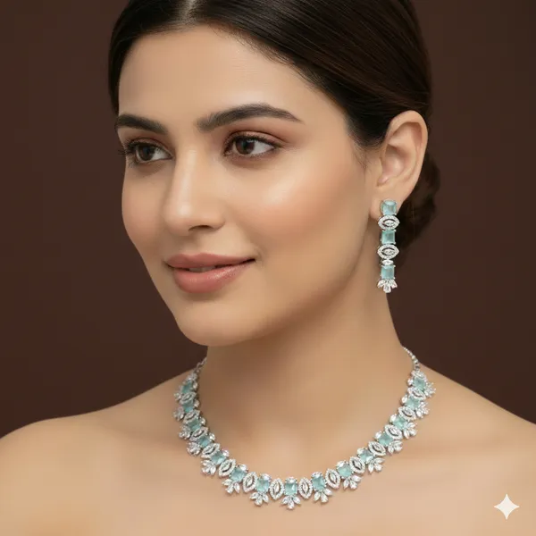 Zircon_Silver_Necklace_Set