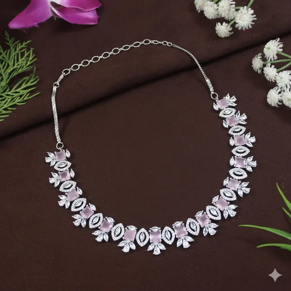 Zircon_Silver_Necklace_Set