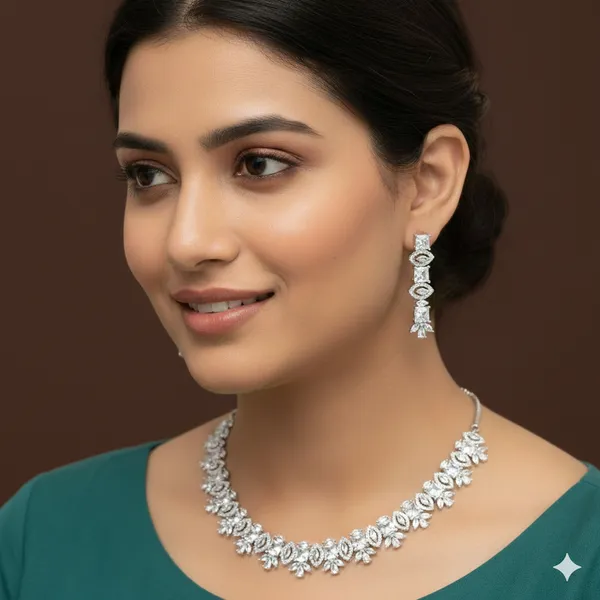Zircon_Silver_Necklace_Set