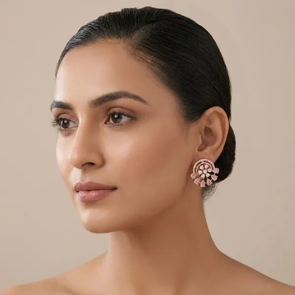 Elegant_Rose_Gold/Silver_Stud_Earrings