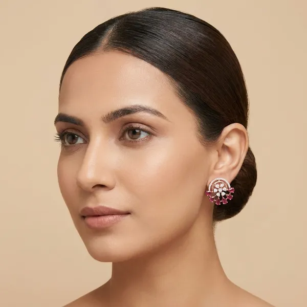 Elegant_Rose_Gold/Silver_Stud_Earrings