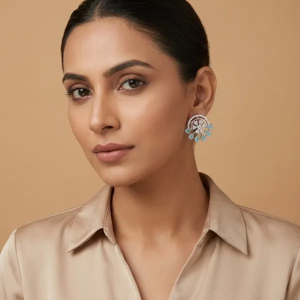 Elegant_Rose_Gold/Silver_Stud_Earrings