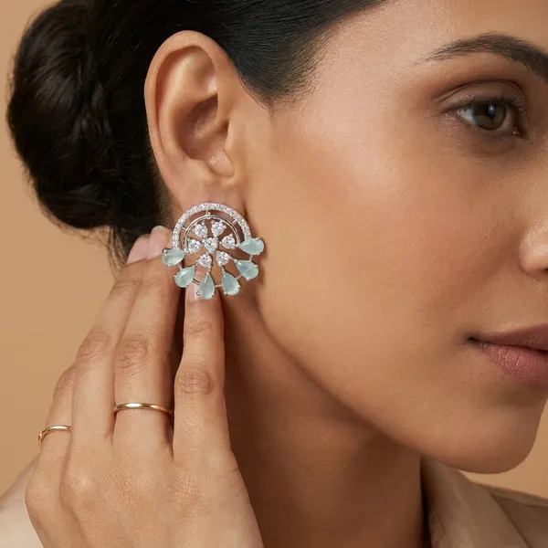 Elegant_Rose_Gold/Silver_Stud_Earrings