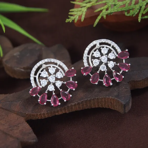 Elegant_Rose_Gold/Silver_Stud_Earrings