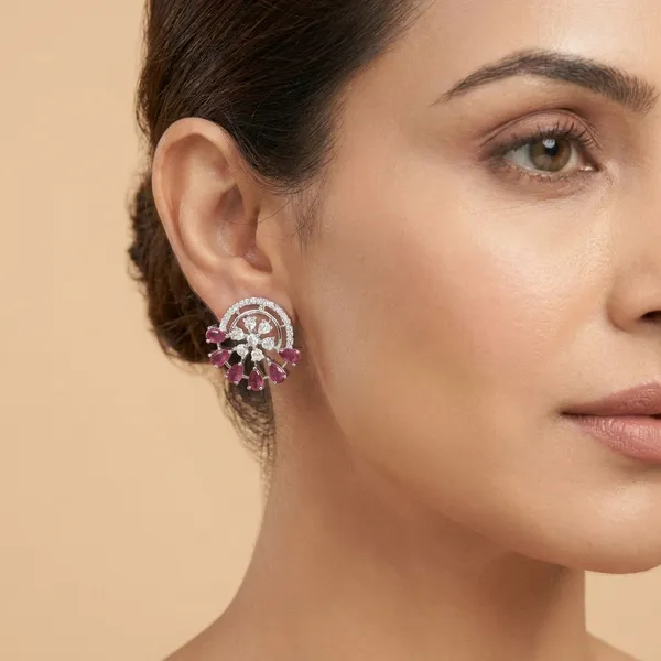 Elegant_Rose_Gold/Silver_Stud_Earrings