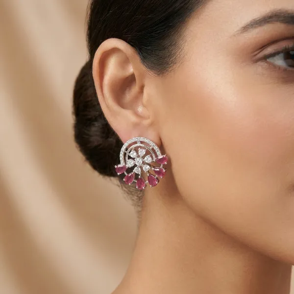 Elegant_Rose_Gold/Silver_Stud_Earrings