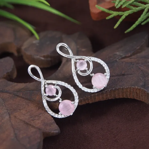 Zircon_Silver_Stud_Earrings_(Pink/Mint/White_Variants)