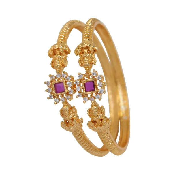 American_Diamond_Gold_Temple_Brass_Bangle_(Pack_Of_2)