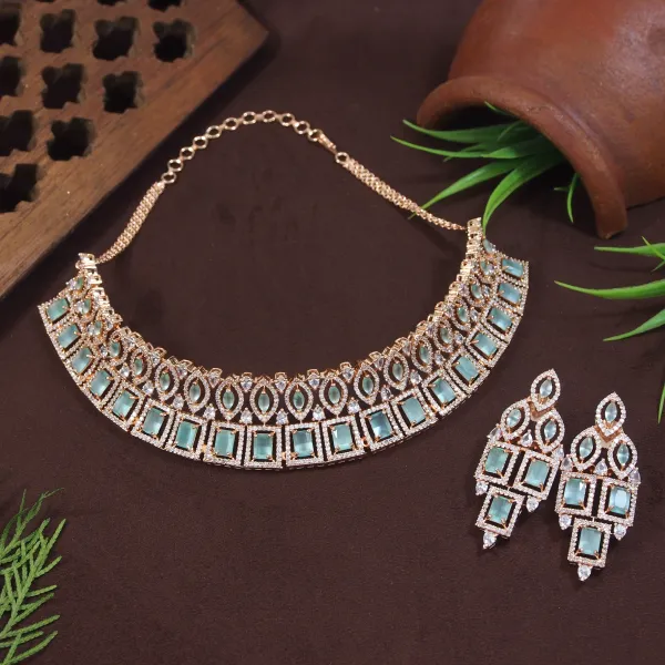 Zircon_Mint_Rose_Gold_Necklace_Set