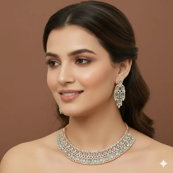 Zircon_Mint_Rose_Gold_Necklace_Set