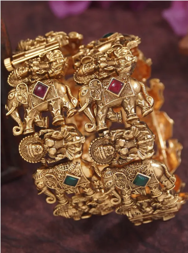 Brass_Elephant_Laxmi_Antique_Temple_Screw_Kada_Bangle