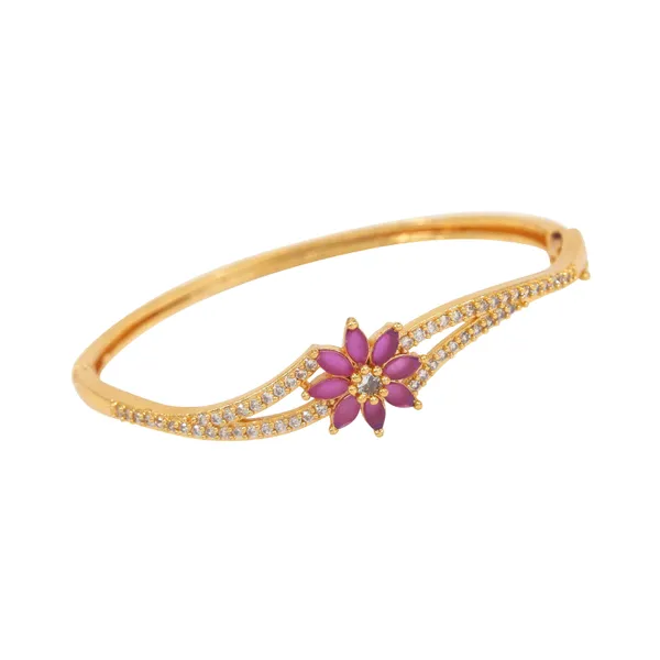 American_Diamond_Free_Size_Openable_Micro_Gold_Polish_Bracelet