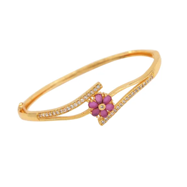 American_Diamond_Free_Size_Openable_Micro_Gold_Polish_Bracelet