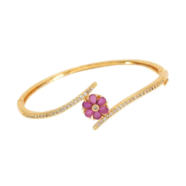 American_Diamond_Free_Size_Openable_Micro_Gold_Polish_Bracelet