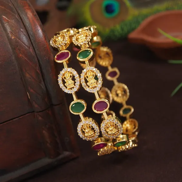 American_Diamond_Gold_Temple_Brass_Bangle
