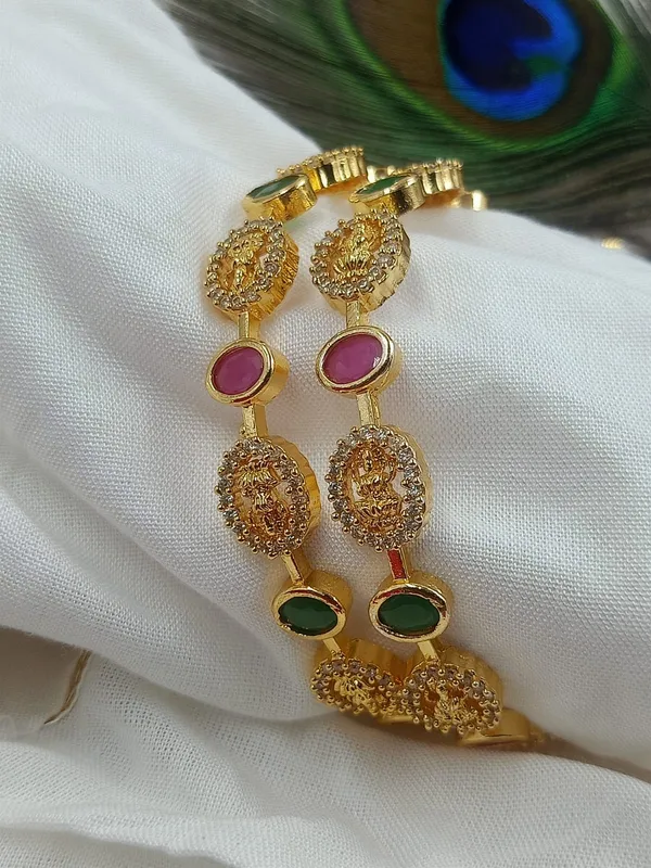 American_Diamond_Gold_Temple_Brass_Bangle