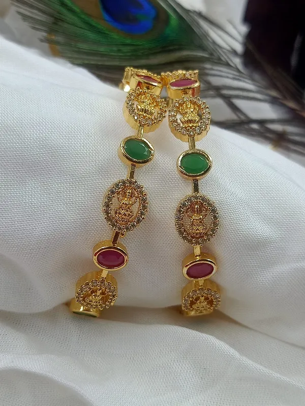 American_Diamond_Gold_Temple_Brass_Bangle