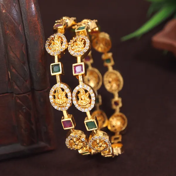 American_Diamond_Laxmi_Temple_Brass_Bangle