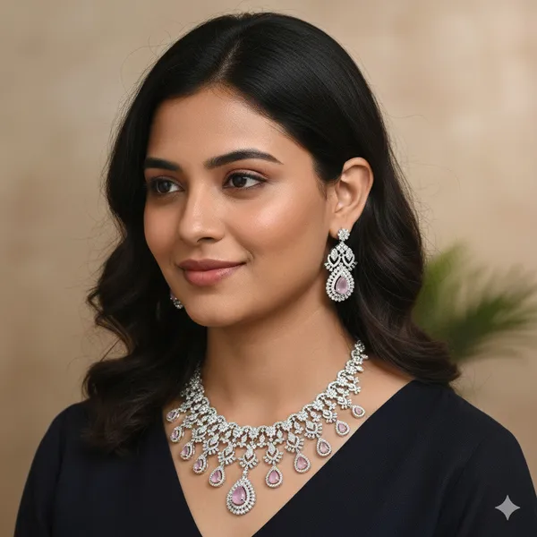 Zircon_Pink_Silver_Necklace_Set