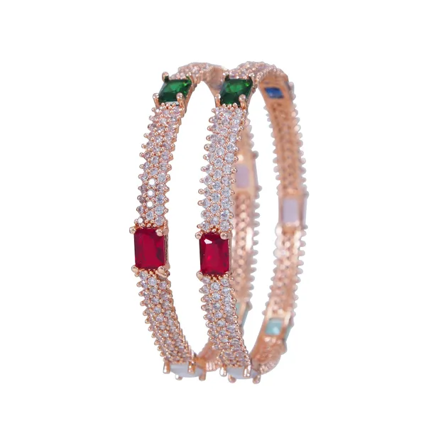 American_Diamond_Rose_Gold_Multicolor_Brass_Bangle