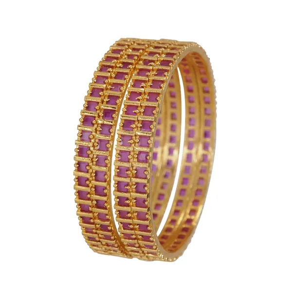 American_Diamond_Ruby_Gold_Brass_Bangle_Set_(Pack_Of_4)