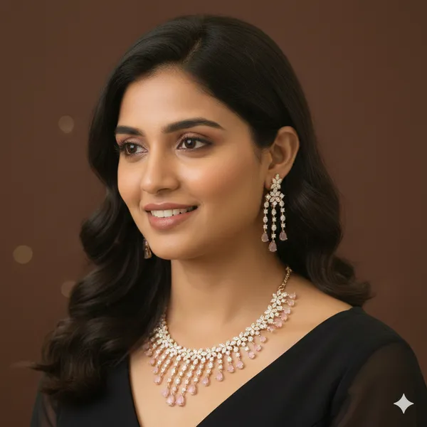 American_Diamond_Zircon_Necklace_Set