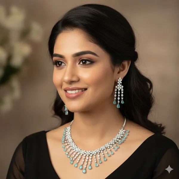 American_Diamond_Zircon_Necklace_Set
