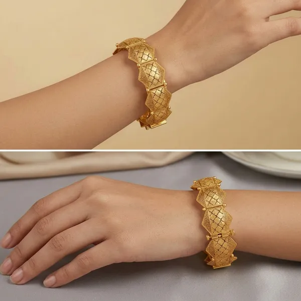 Antique_Gold_Finish_Hexagonal_Temple_Bangles_Traditional_Brass_Jewelry