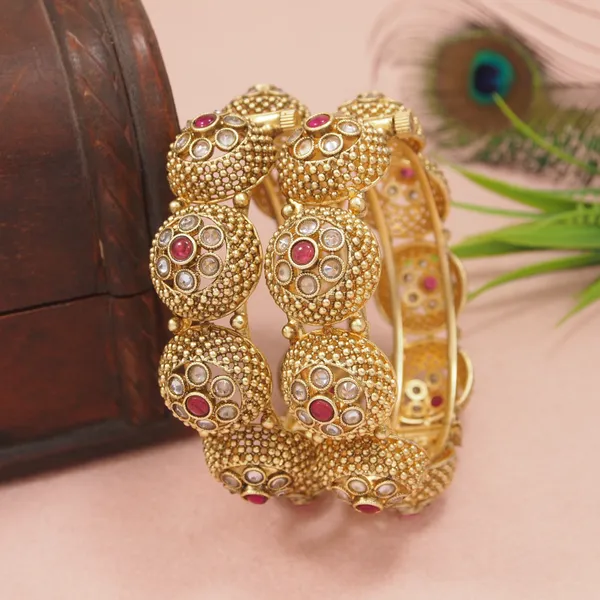 Antique_Gold_Plated_Bangles_With_Red_&_White_Stone_Embellishments