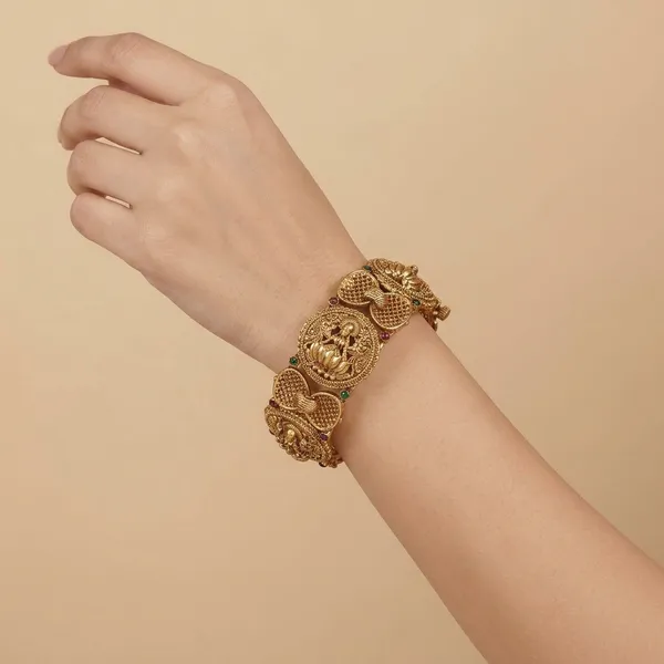 Antique_Gold_Plated_Brass_Bangles_With_Intricate_Temple_Motifs