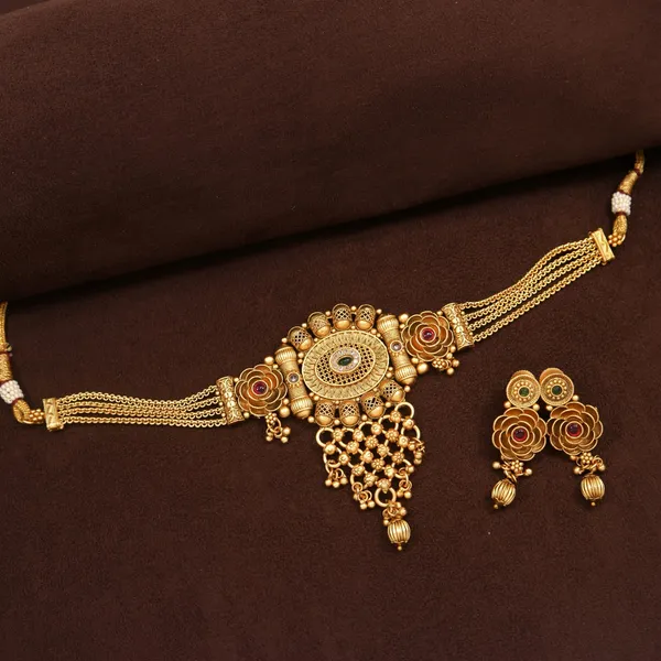 Antique_Gold_Plated_Choker_Necklace_Set