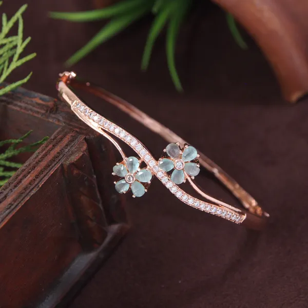 American_Diamond_Free_Size_Openable_Micro_Rose_Gold_Polish_Bracelet