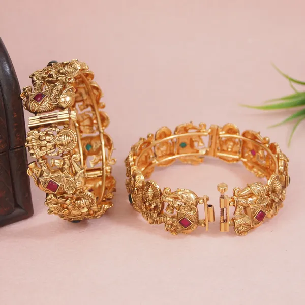 Brass_Elephant_Laxmi_Antique_Temple_Screw_Kada_Bangle
