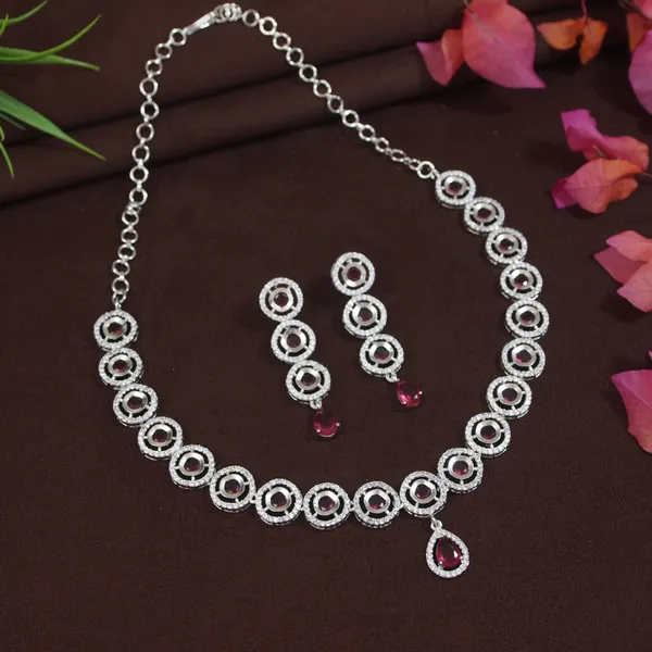 Chic_Ruby_American_Diamond_Silver_Plated_Necklace_Set