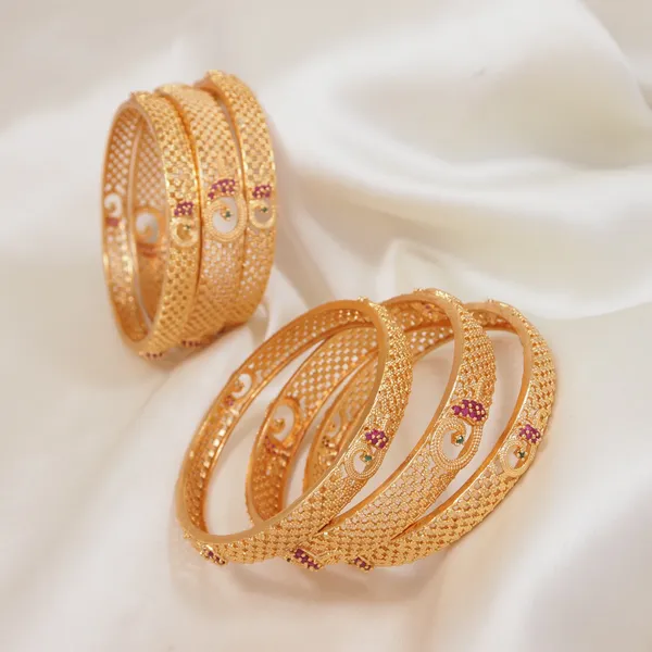 Designer_Brass_American_Diamond__Bangles_Gold_Plated_Traditional_Peacock_Bangle_Set_For_Women