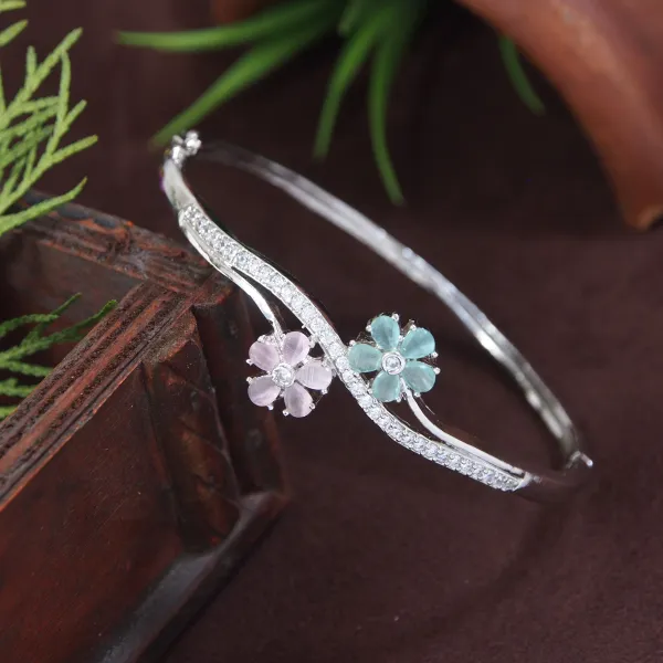 American_Diamond_Free_Size_Openable_Micro_Silver_Polish_Bracelet