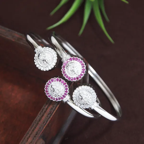Elegant_And_Silver_Bracelet_With_Ruby_And__Stone_Accents