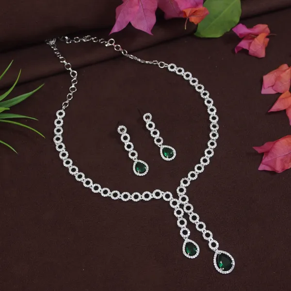 Elegant_American_Diamond_Necklace_Set_With_Green_&__Stones