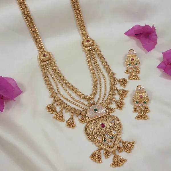 Elegant_Brass_Long_Rani_Haar_Necklace_Set_For_Women_?_Traditional_Bridal_&_Wedding_Jewelry_With_Intricate_Design