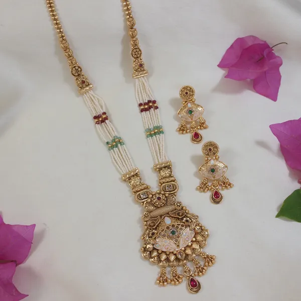 Elegant_Gold_Toned_Long_Brass_Necklace_Set_With_Kundan_And_Pearl_Beads