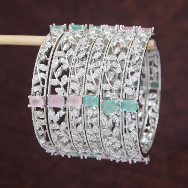 Elegant_Mint_Pink_Stone_Silver_Finish_Bangles__Set_Of_6