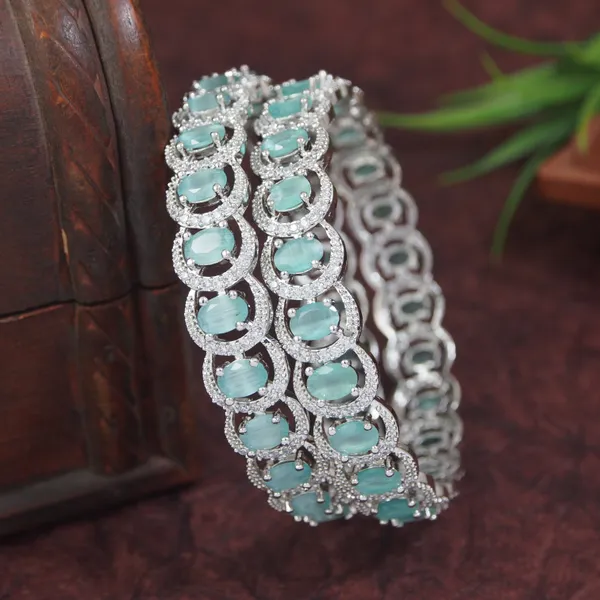 Elegant_Silver_Finish_Bangles_With_Mint_White_Cat_Eye_Stones