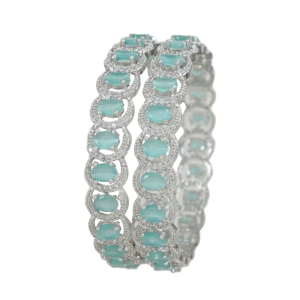 Elegant_Silver_Finish_Bangles_With_Mint_White_Cat_Eye_Stones