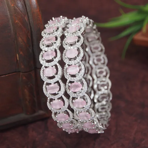 Elegant_Silver_Finish_Bangles_With_Pink_White_Cat_Eye_Stones