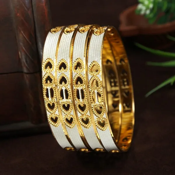 Elegant_White_And_Gold_Plated_Designer_Bangles_With_Heart_Cutouts