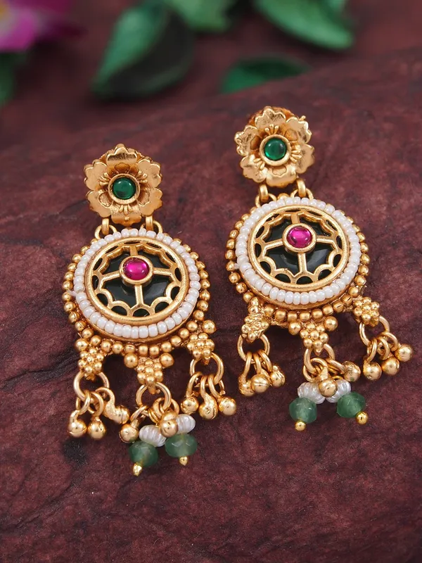 Ethnic_Style_Gold_Plated_Brass_Statement_Necklace_Set_With_Earrings