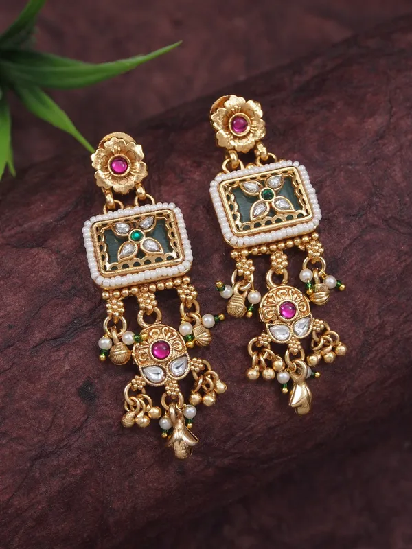 Ethnic_Gold_Plated_Long_Mangalsutra_Necklace_Set_With_Matching_Drop_Earrings