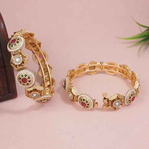 Exquisite_Brass_Screw_Bangle_Kada_With_Meenakari_&_Ad_Work_?_Traditional_Openable_Kada